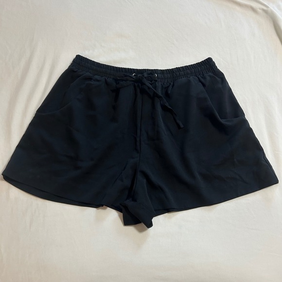 Cotton Candy Pants - Cotton Candy Black Drawstring Elastic Waist Casual Shorts Women Large RN 101962